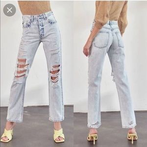 Kancan High Rise Full Length Distressed Jeans